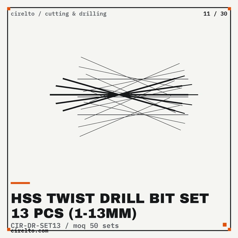 HSS Twist Drill Bit Set 13 Pcs (1-13mm), Cutting & Drilling wholesale supply