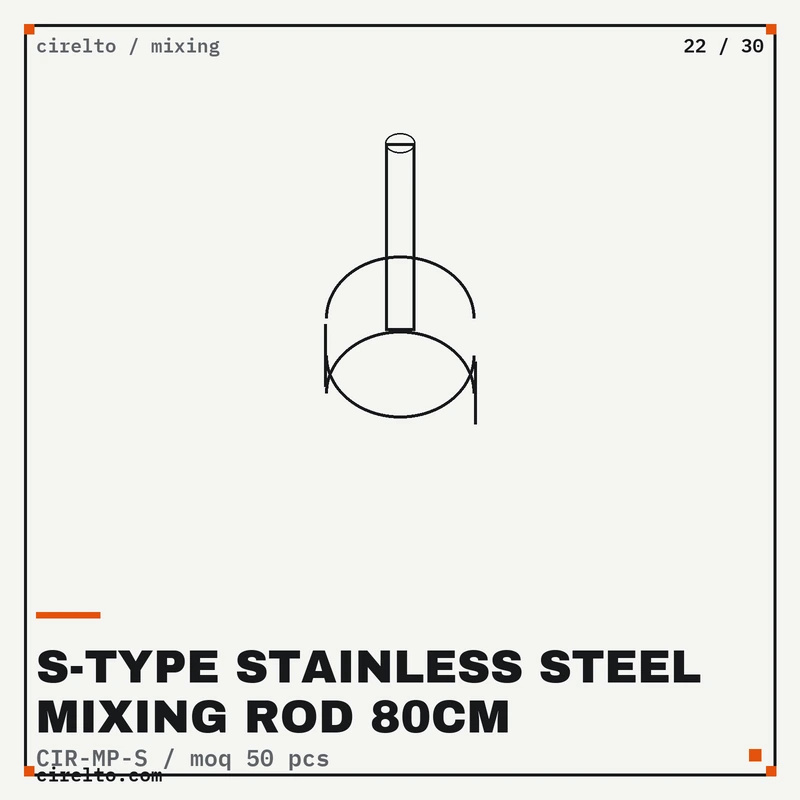 S-Type Stainless Steel Mixing Rod 80cm, Mixing wholesale supply