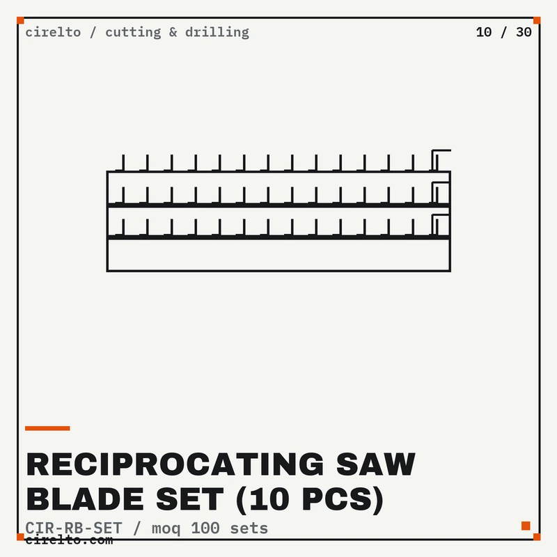 Reciprocating Saw Blade Set (10 Pcs), Cutting & Drilling wholesale supply