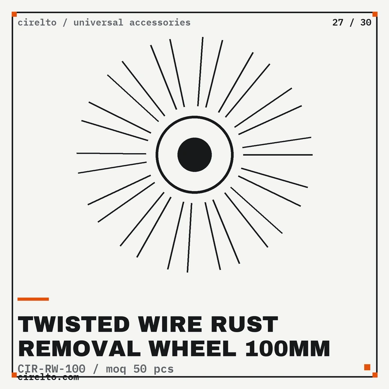 Twisted Wire Rust Removal Wheel 100mm, Universal Accessories wholesale supply
