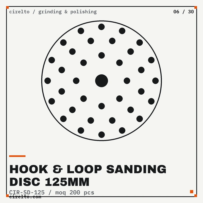 Hook & Loop Sanding Disc 125mm, Grinding & Polishing wholesale supply